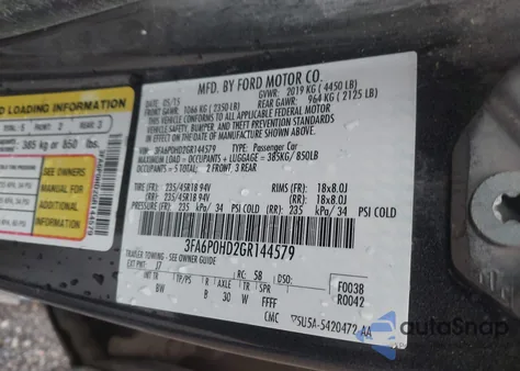 2016 Ford Fusion Se z USA, uszkodzony, nr VIN 3FA6P0HD2GR144579